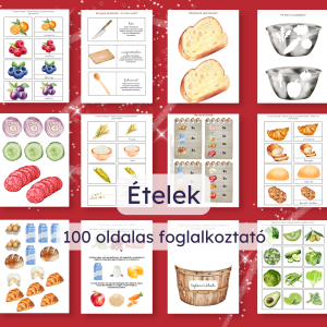 🍎 Ételek – 100 oldalas foglalkoztató