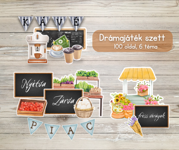🎭 Kivágható drámajáték szett gyerekeknek – 6 témában