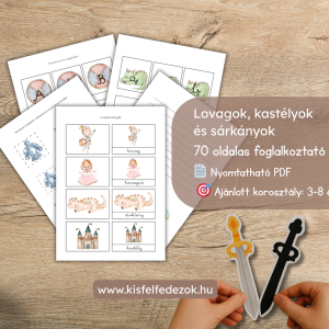 🏰 Lovagok, kastélyok és sárkányok – Nyomtatható foglalkoztató (70 oldal)